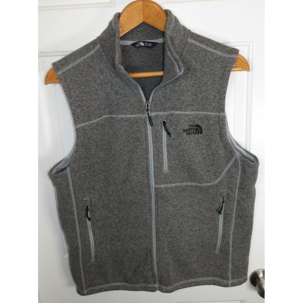The North Face Gordon Lyons Fleece Full Zip Vest Heather Gray Men's LG